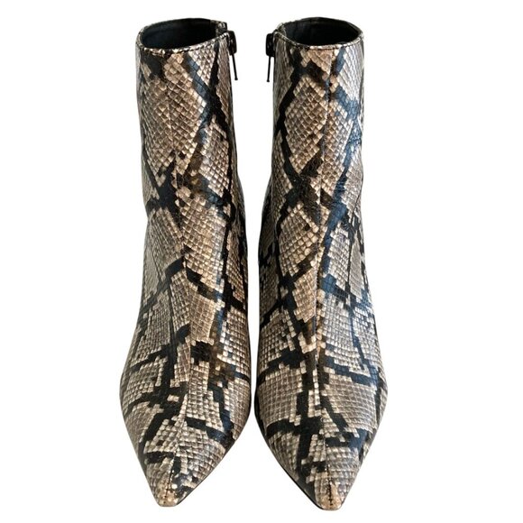 JEFFREY CAMPBELL Raven Leather Python Ankle Side Zip Boots - Picture 4 of 11